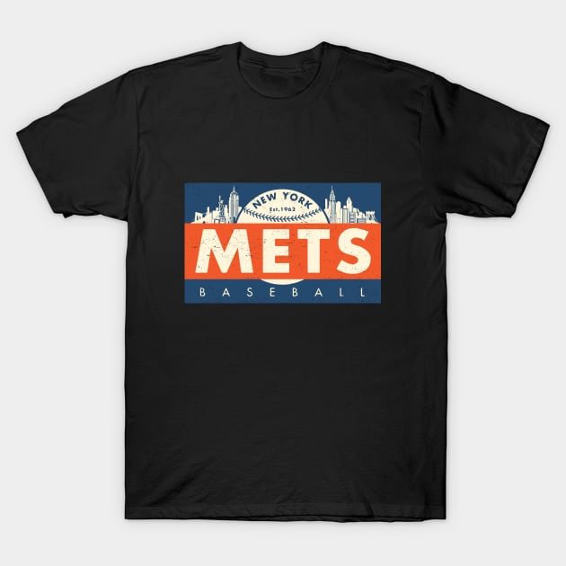 Old Style New York Mets 1 by Buck tee Originals T-Shirt by Buck Tee